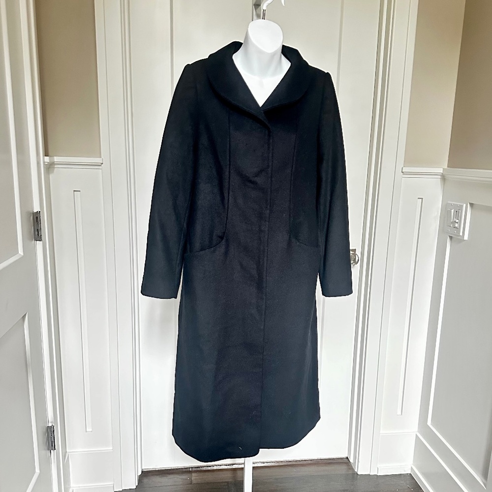 QUINCE Black Italian Wool Cacoon Coat Sz S NWT $190!! - Picture 6 of 6